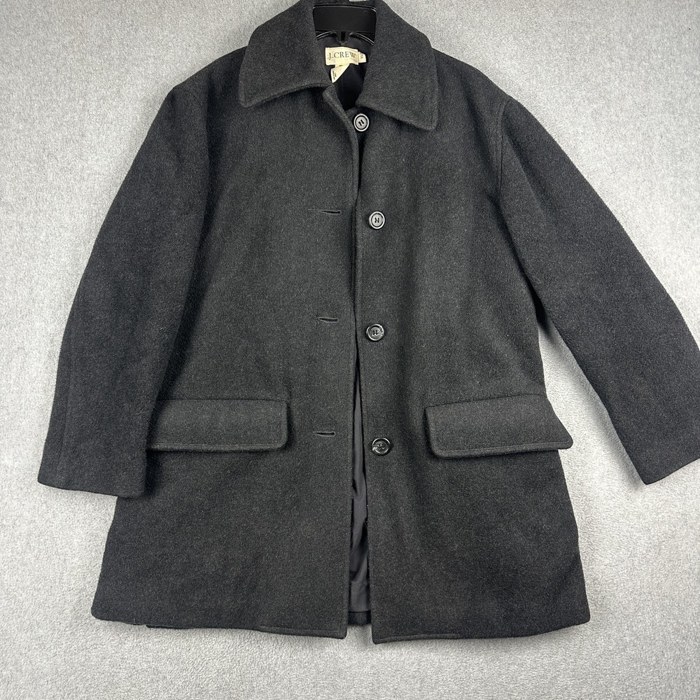 J.Crew Coat Mens XS Charcoal Wool Cashmere Overcoat Single Breasted Lined Trench